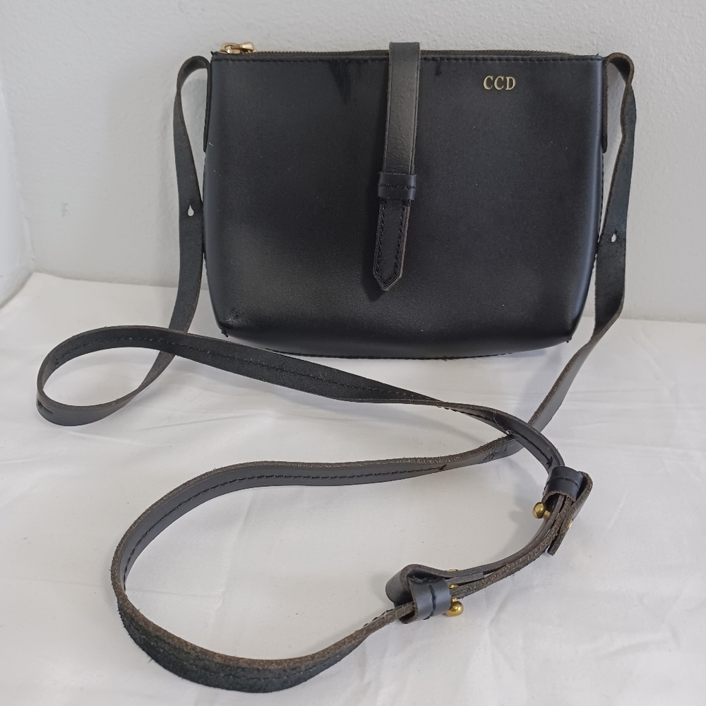J.CREW Parker crossbody bag black leather - Picture 1 of 10